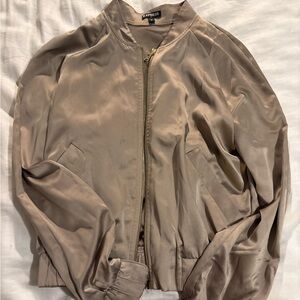 Sleek Tan Bomber Jacket